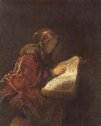 REMBRANDT Harmenszoon van Rijn Rembrandt-s Mother as the Biblical Prophetess Hannab oil painting on canvas